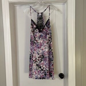 Secret Treasures Night Gown L Purple Floral V-Neck Sleeveless Sleep NWT